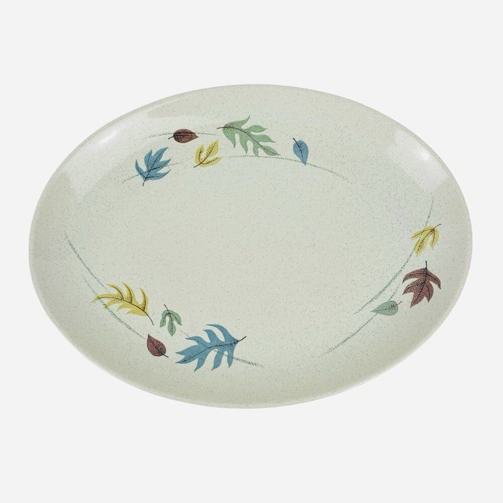 Vintage Franciscan Autumn Leaves 13.75" Oval Serving Platter Stoneware Fall USA